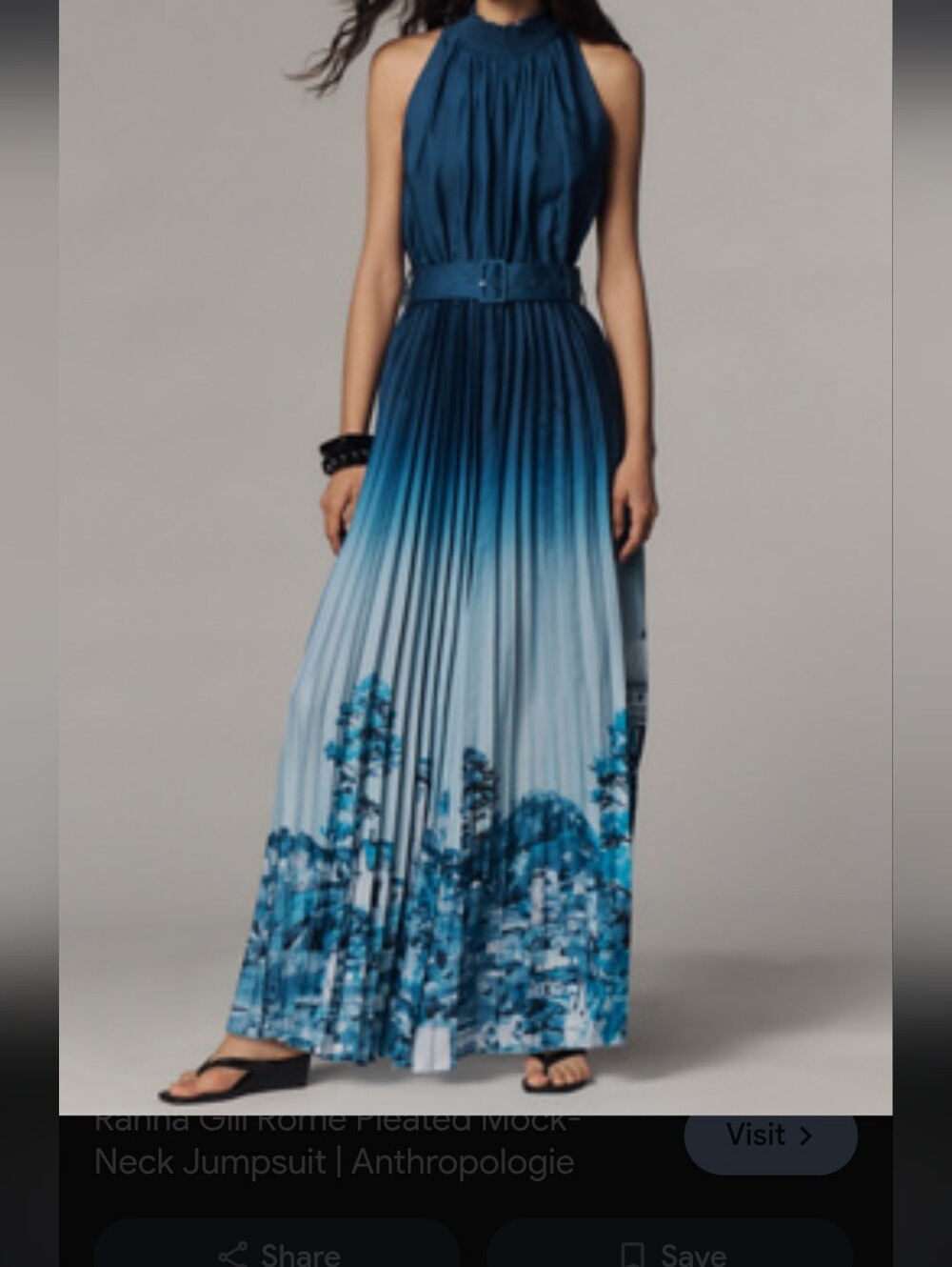 Ranna Gill Blue Ombre Pleated Pants( Missing Belt)
